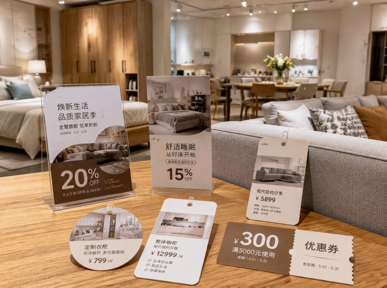 水富家具门店单页海报与吊牌